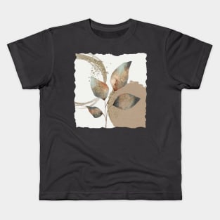 Botanical leaves neutral Kids T-Shirt